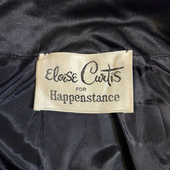 Vintage 60s Eloise Curtis For Happenstance Black Velvet Beaded Bolero Jacket S - Picture 6 of 13